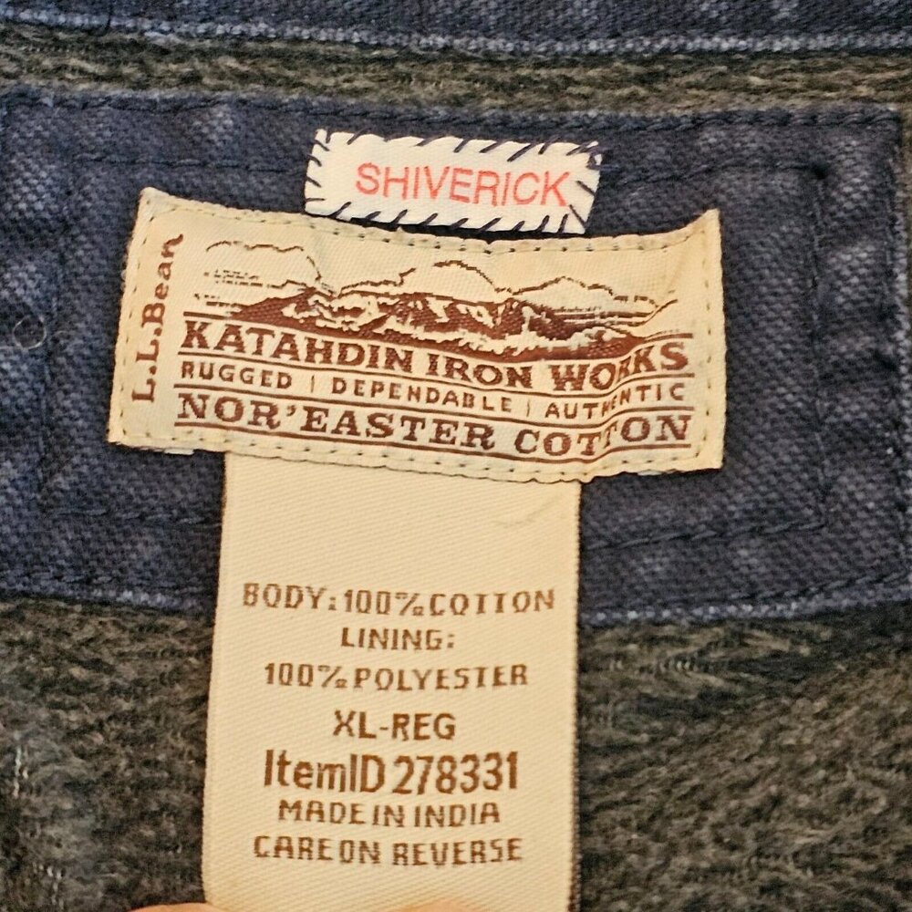 READ LL Bean Katahdin Iron Works Shirt Jacket Mens XL Fleece Lined Workwear Snap - Picture 4 of 11